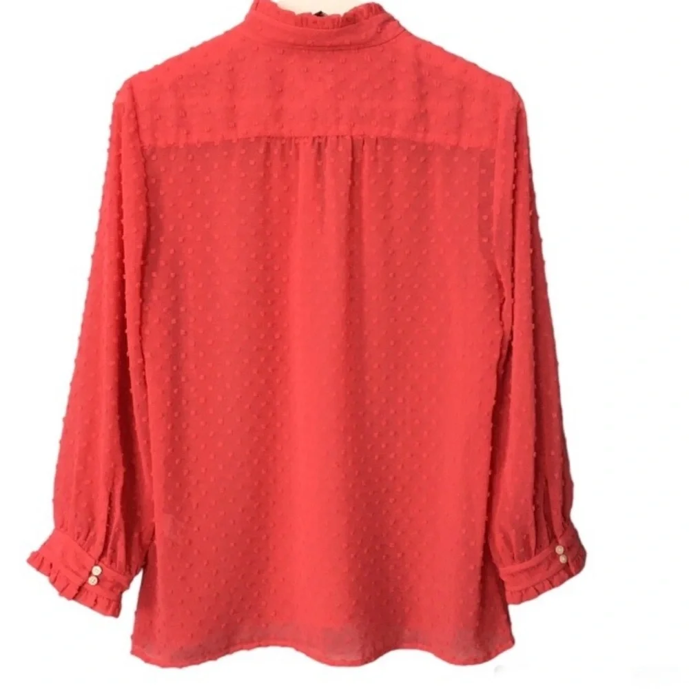 J. Crew Elegant Dots Rose/Pink Long Sleeves Casual Office Shirt 6P